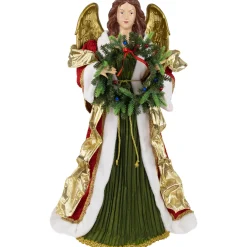 Northlight Angels-3' Red And Green Angel Commercial Size Christmas Tree Topper, Unlit