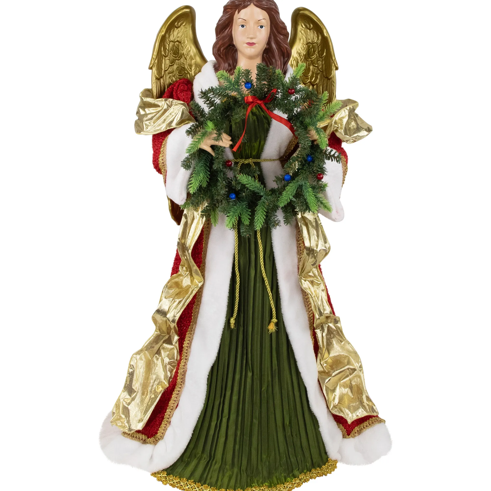 Northlight Angels-3' Red And Green Angel Commercial Size Christmas Tree Topper, Unlit