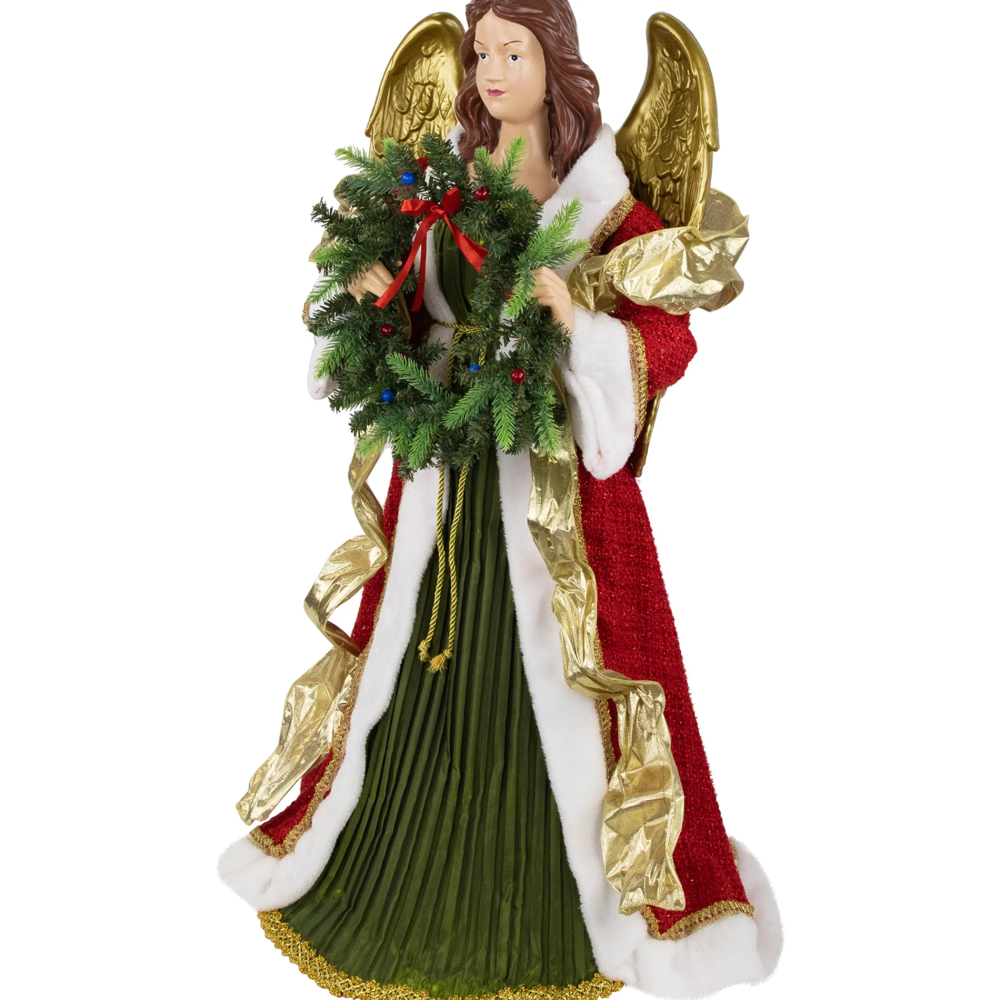 Northlight Angels-3' Red And Green Angel Commercial Size Christmas Tree Topper, Unlit