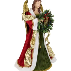 Northlight Angels-3' Red And Green Angel Commercial Size Christmas Tree Topper, Unlit
