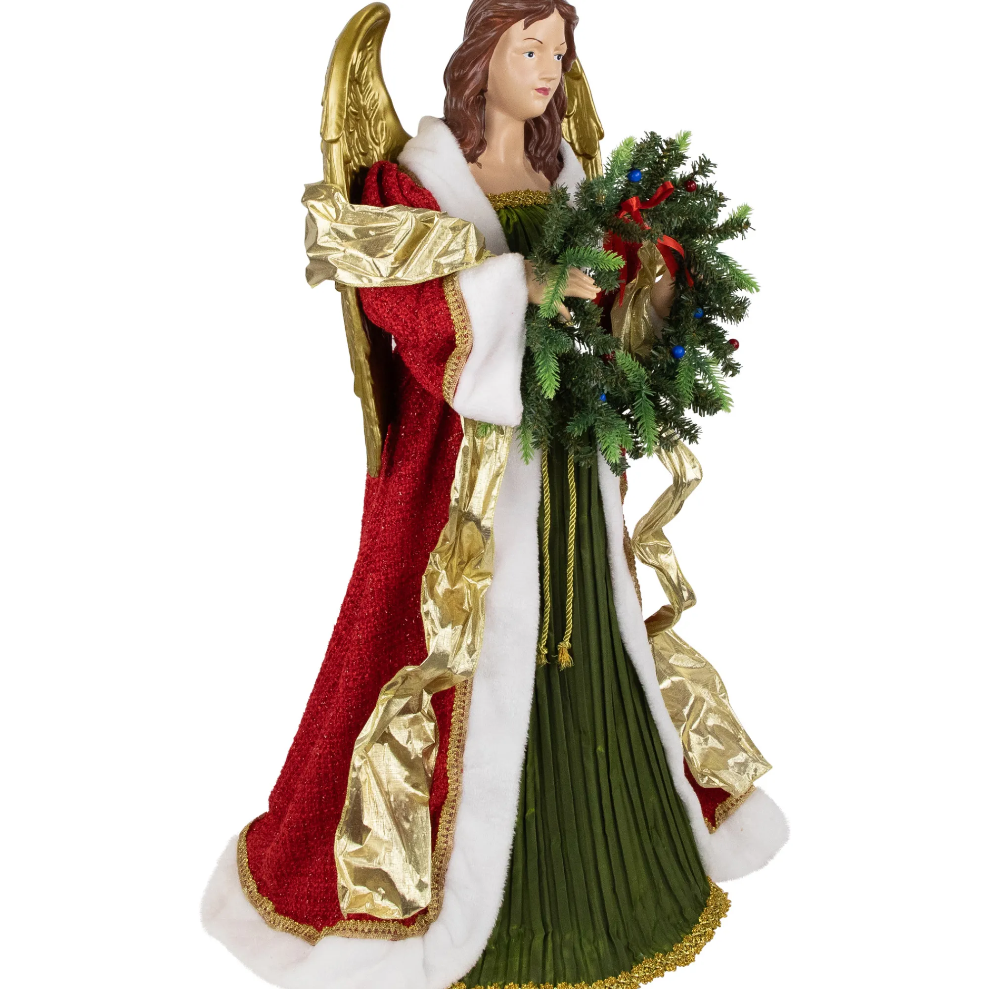 Northlight Angels-3' Red And Green Angel Commercial Size Christmas Tree Topper, Unlit