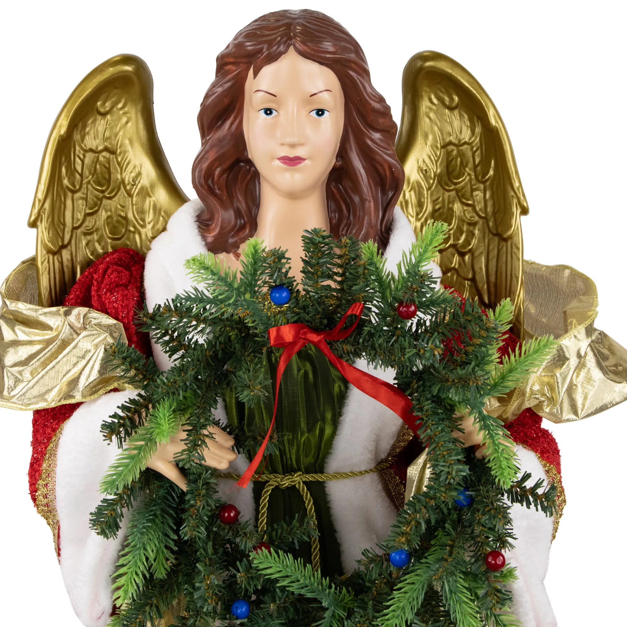 Northlight Angels-3' Red And Green Angel Commercial Size Christmas Tree Topper, Unlit
