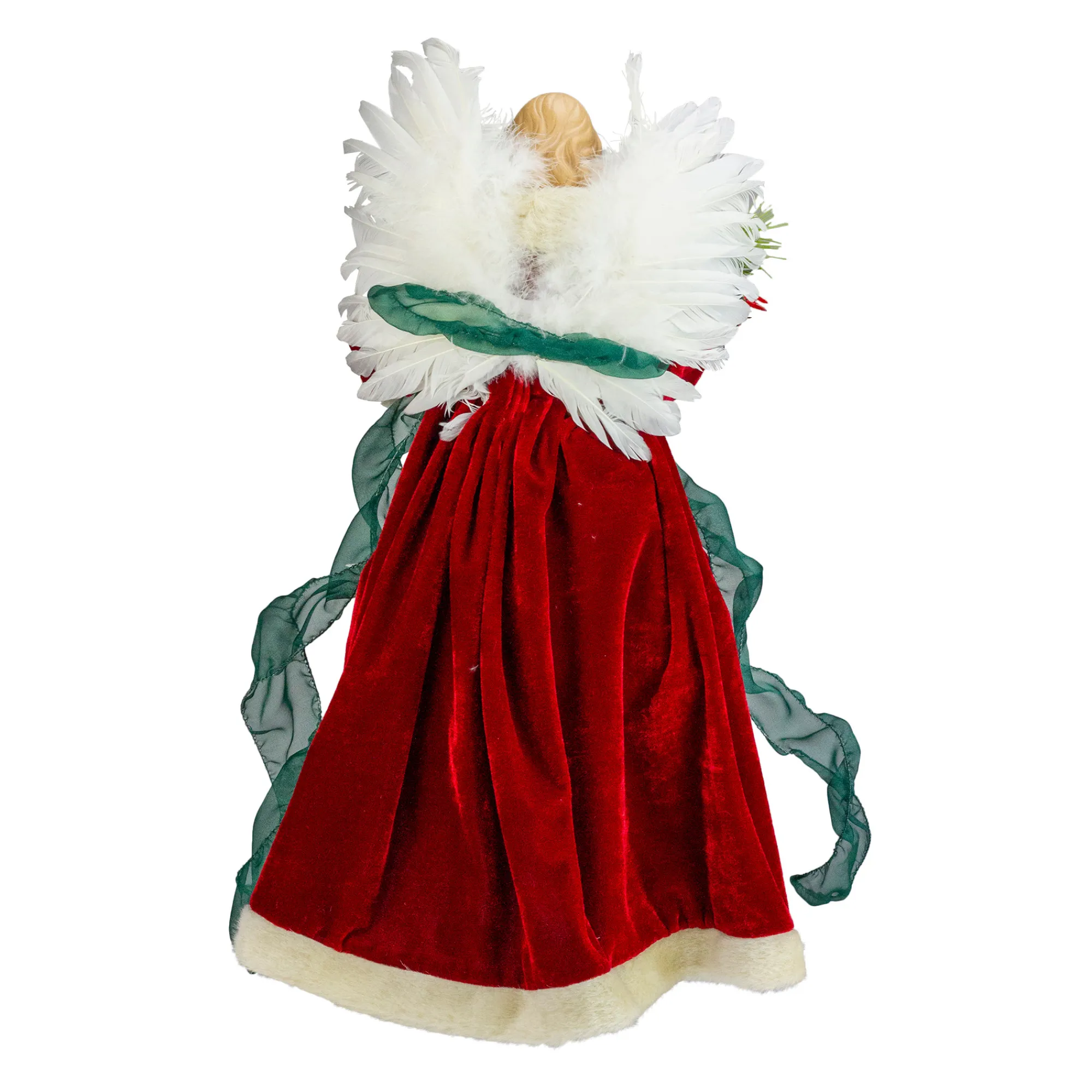 Roman Angels-18" Red And Green Cardinal Angel Christmas Tree Topper- Unlit