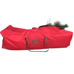Northlight Tree Storage-7.5' Red And Green Rolling Artificial Christmas Tree Storage Bag