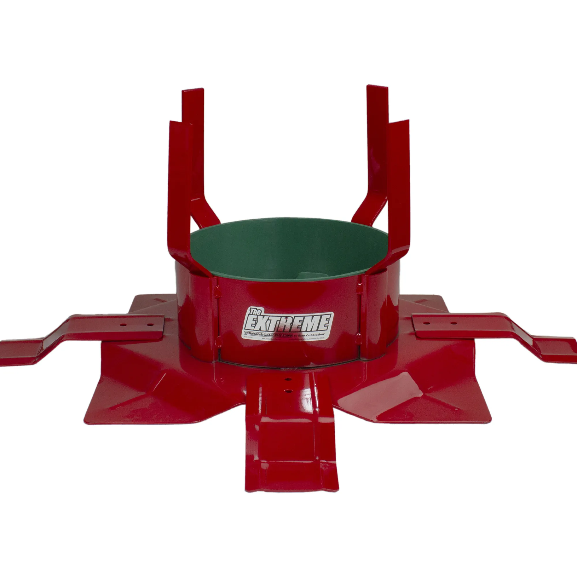 Santa's Solution Real Tree Stands-20" Red And Green Round Outdoor Christmas Tree Stand