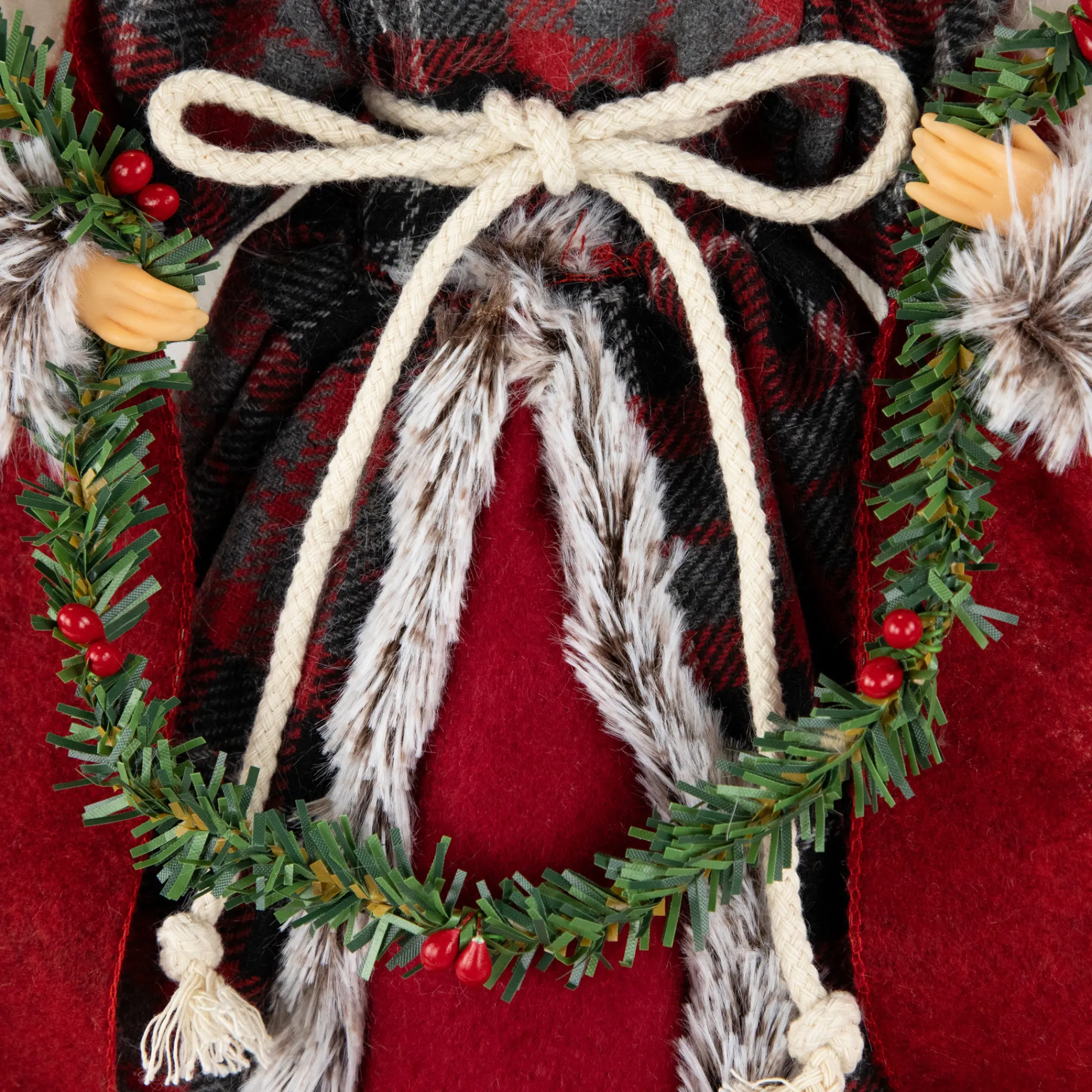 Northlight Angels-16" Red And Plaid Angel Christmas Tree Topper, Unlit