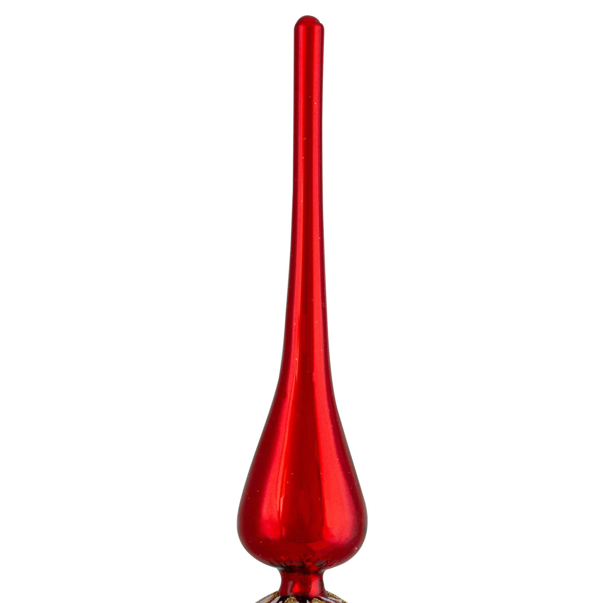Northlight Finials-14.75" Red And White Glass Finial Christmas Tree Topper
