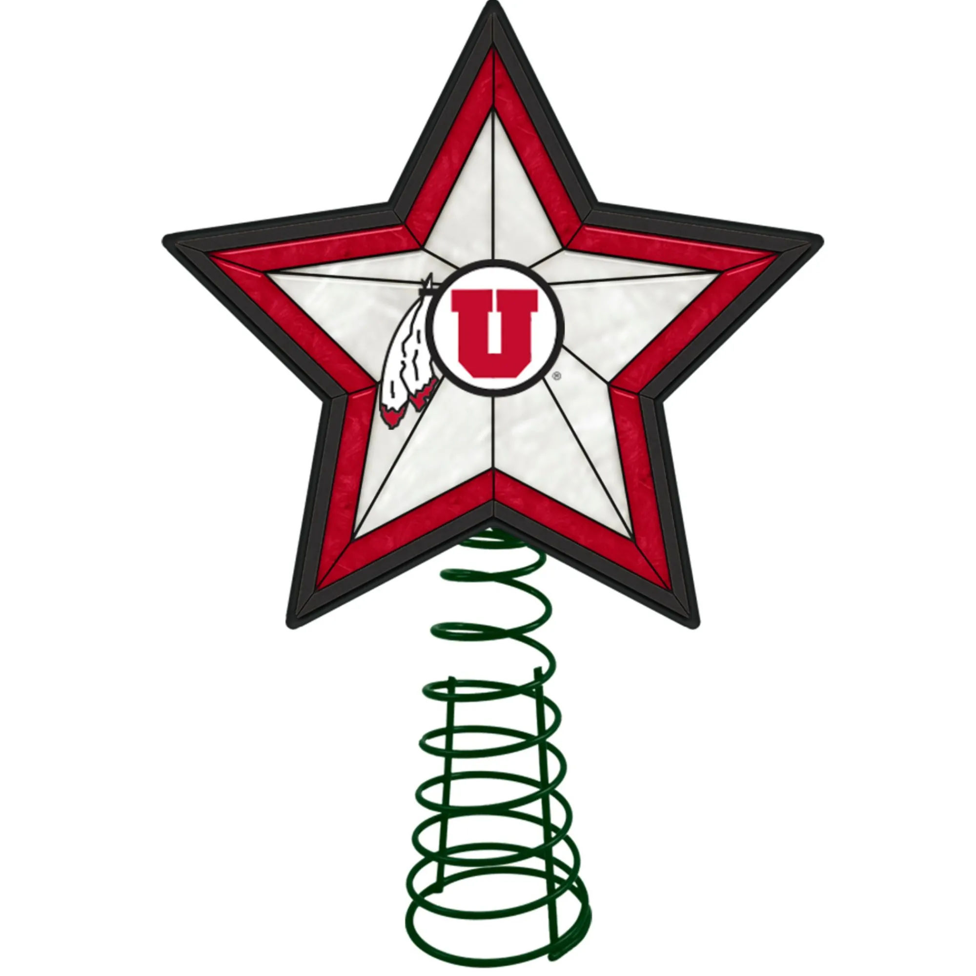 The Memory Company Stars-10" Red And White Star Ncaa Utah Utes Christmas Tree Topper