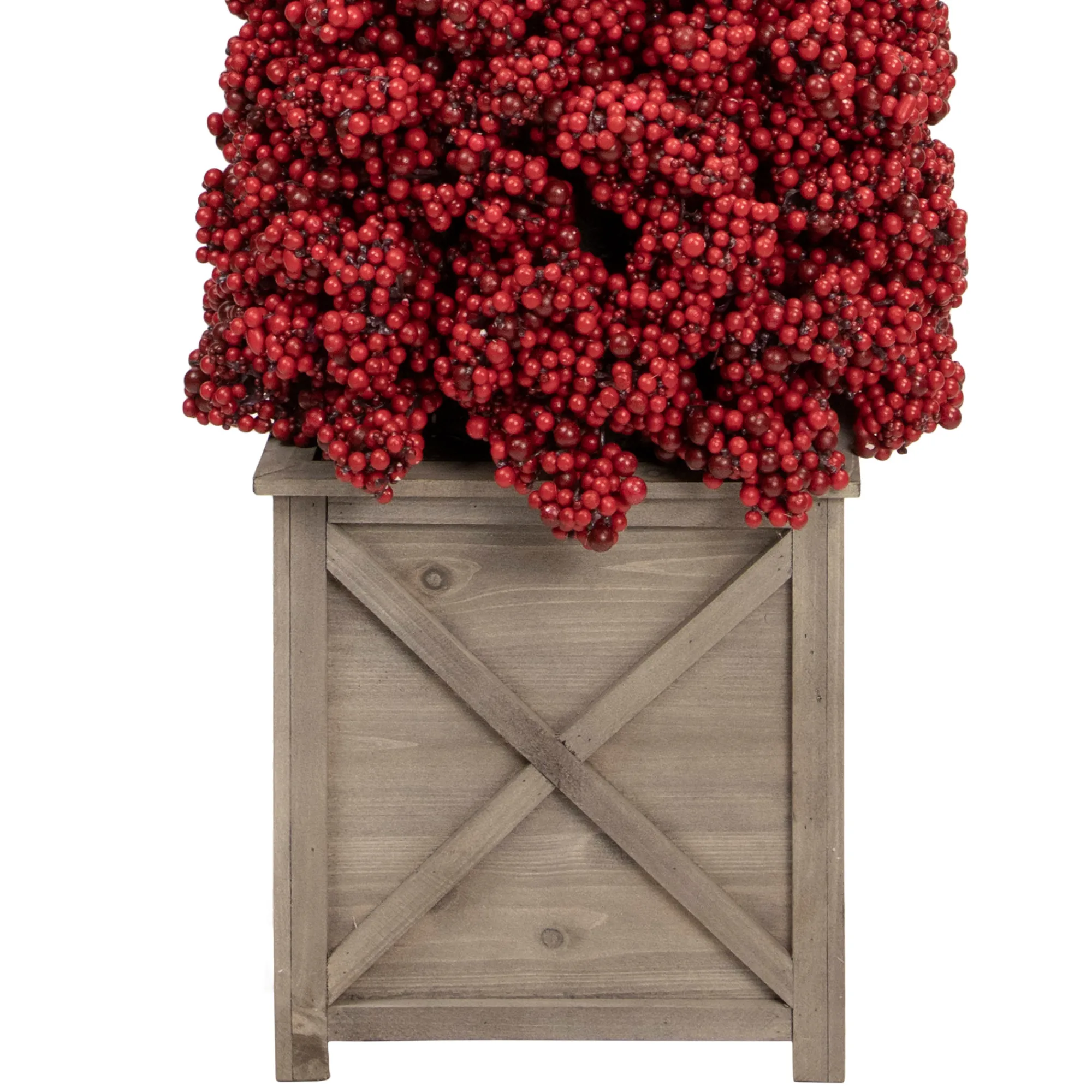 Allstate Topiaries-50" Red Berry Cone Potted Christmas Topiary