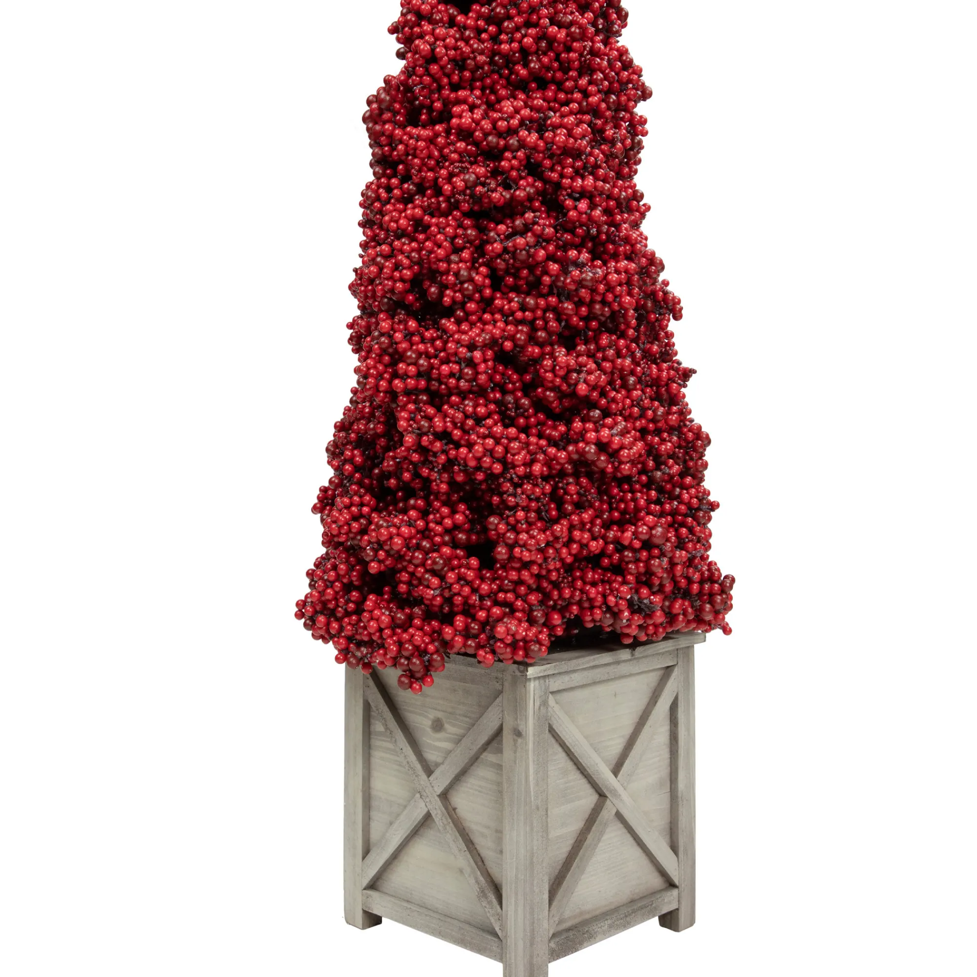 Allstate Topiaries-40" Red Berry Cone Potted Christmas Topiary