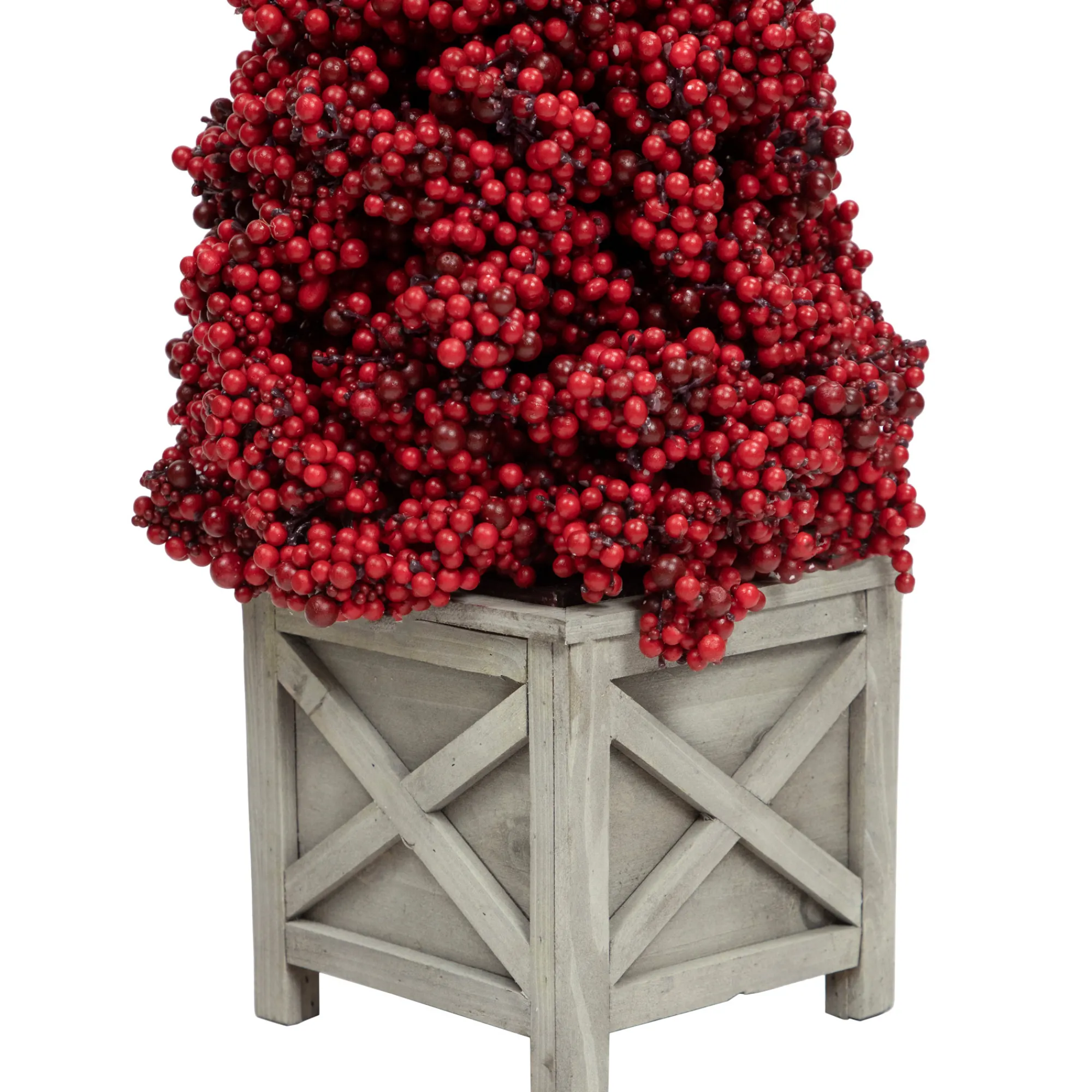 Allstate Topiaries-24" Red Berry Cone Potted Christmas Topiary