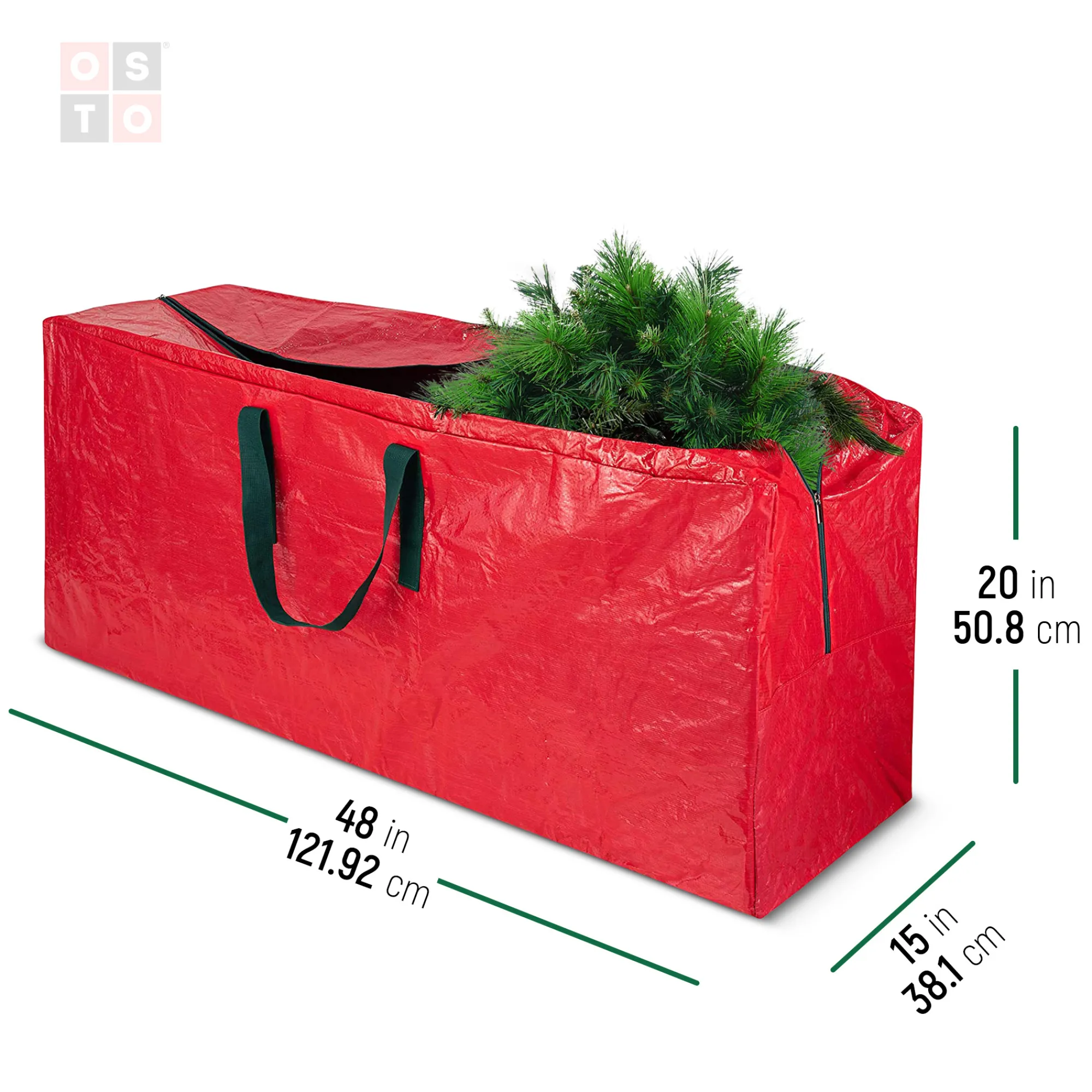 osto Tree Storage-48" Red Waterproof Artificial Christmas Tree Storage Bag