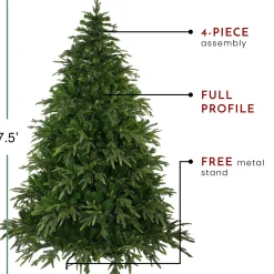 Northlight Unlit-7.5' Roosevelt Fir Artificial Christmas Tree - Unlit