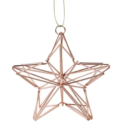 Northlight Stars-4.5" Rose Gold Geometric Wire Star Christmas Ornament