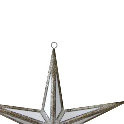 Northlight Stars-7.5" Silver And Brown Mirrored Five Point Star Christmas Ornament