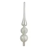 Northlight Finials-14.75" Silver And White Glitter Glass Finial Christmas Tree Topper