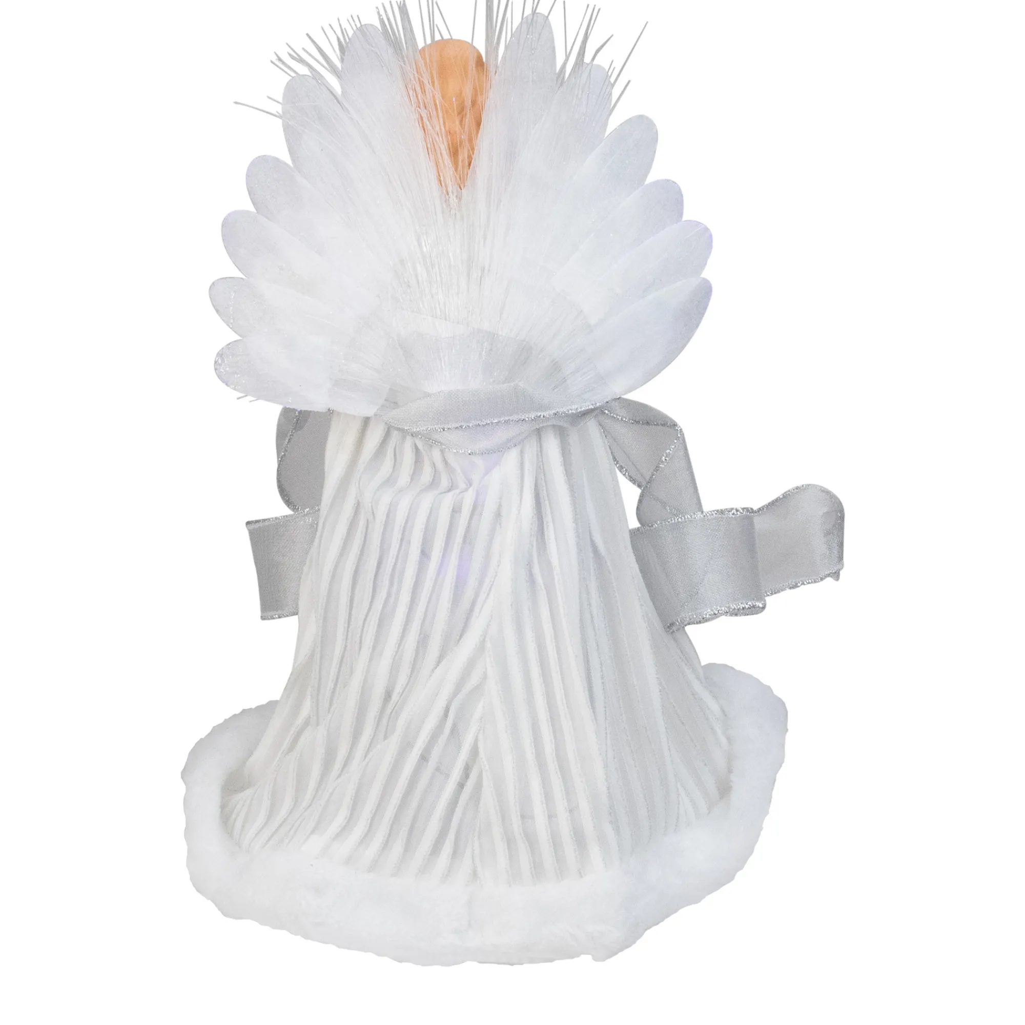 Kurt Adler Angels-12" Silver And White Led Lighted Fiber Optic Angel Christmas Tree Topper