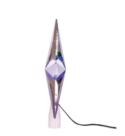Kurt Adler Stars-8.75" Silver "Merry Christmas" Star Tree Topper - Multi Colored