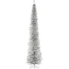 Christmas Central Unlit-9' Silver Pencil Tinsel Artificial Christmas Tree - Unlit Lights