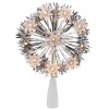 Northlight Stars-7" Silver Pre-Lit Snowflake Starburst Christmas Tree Topper - Clear Lights