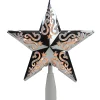 Northlight Stars-8.25" Silver Scroll Star Lighted Christmas Tree Topper - Clear Lights