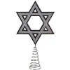 Kurt Adler Stars-9.5" Silver Star Of David Hanukkah Holiday Tree Topper