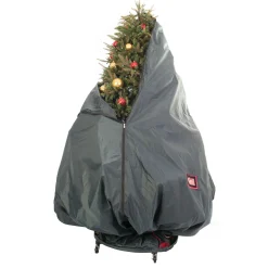 Tree Keeper Artificial Tree Stands-65" Slate Gray Christmas Decorated Upright Tree Storage Bag With Rolling Tree Stand