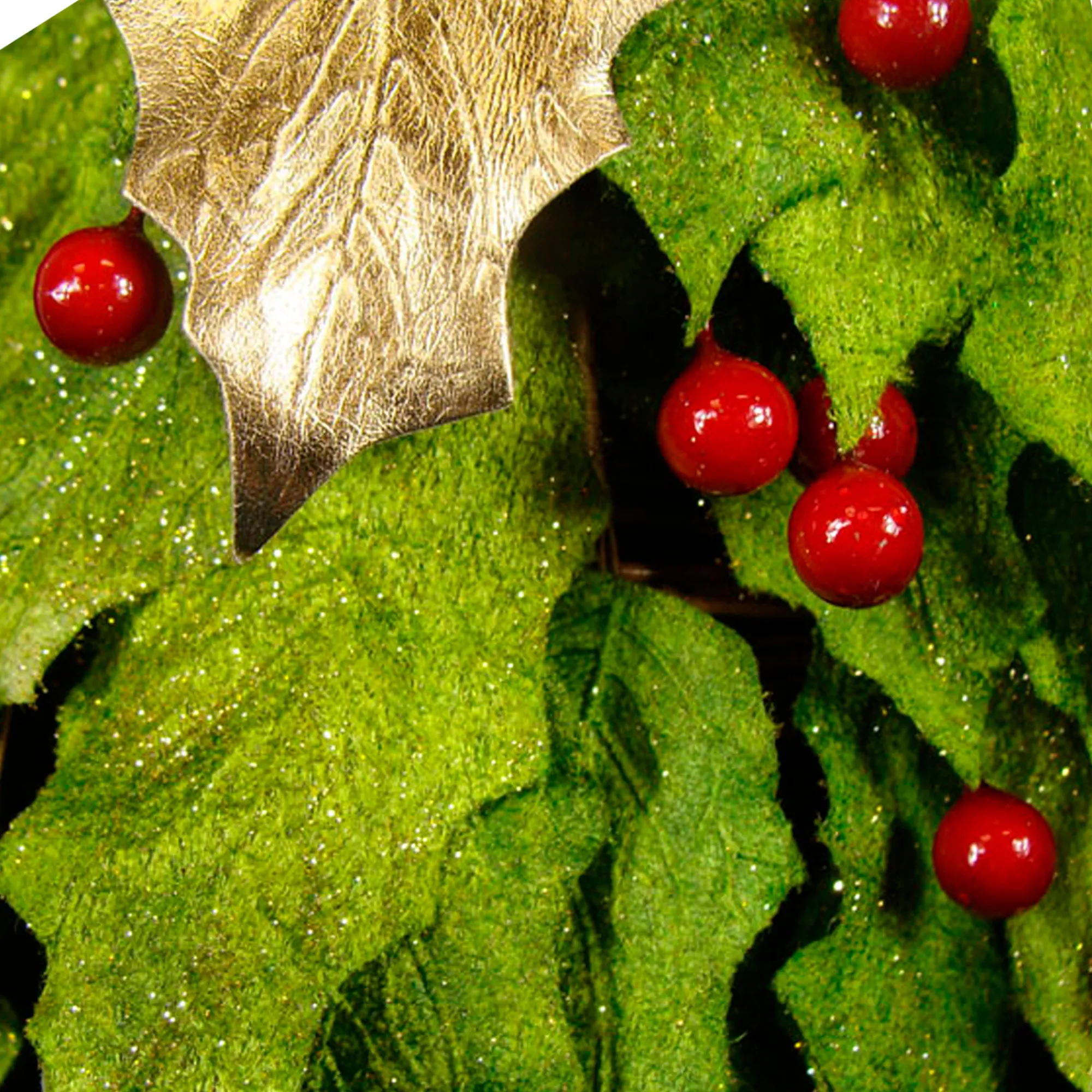 Roman Topiaries-1.5' Slim Twas Night Red Holly Berry And Leaf Artificial Christmas Cone Tree - Unlit