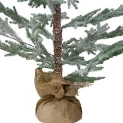 Northlight Unlit-5' Snow Covered Slim Pine Artificial Christmas Tree With Jute Base– Unlit