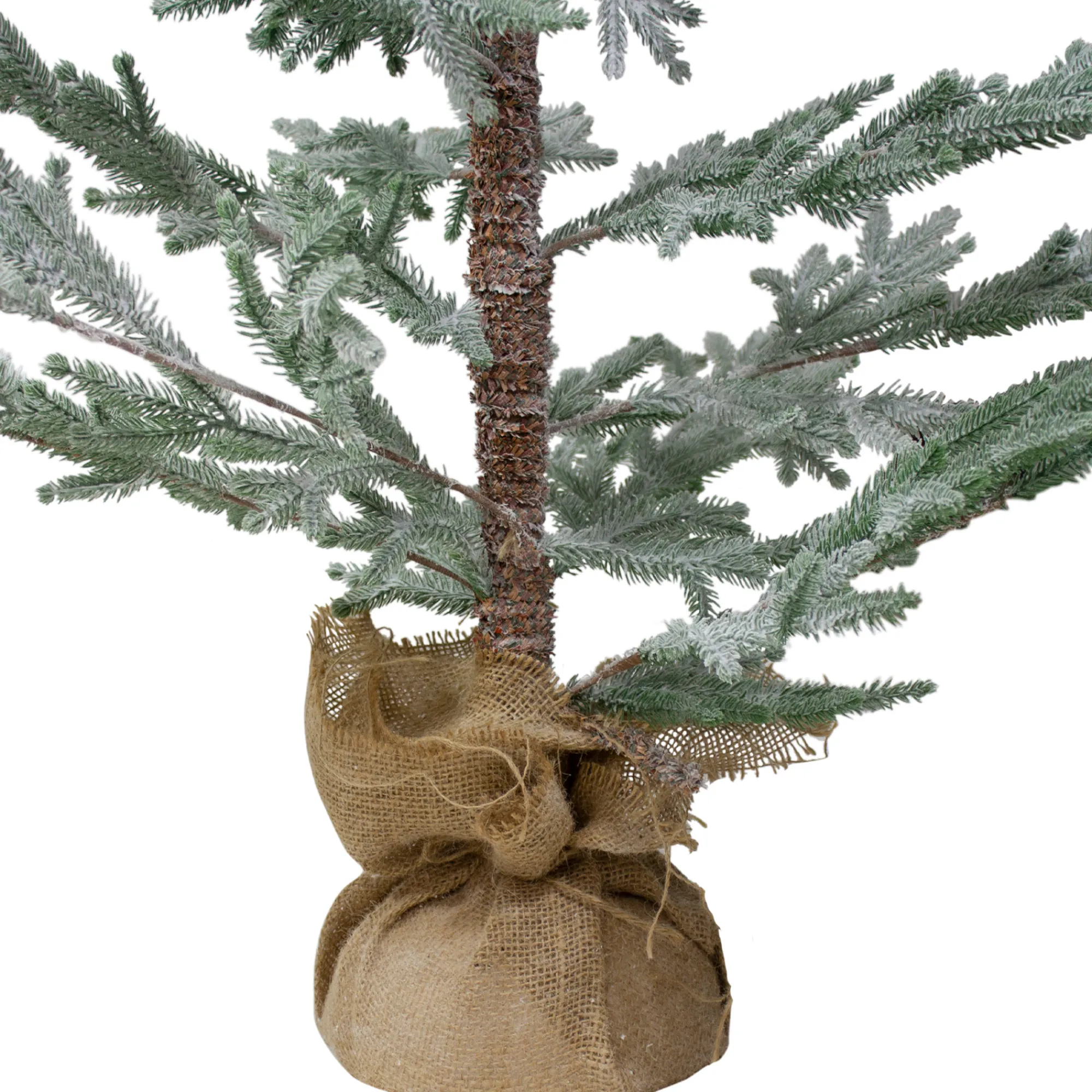 Northlight Unlit-5' Snow Covered Slim Pine Artificial Christmas Tree With Jute Base– Unlit