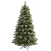 Nearly Natural Unlit-6' Snowed French Pine Artificial Christmas Tree With Pinecones, Unlit