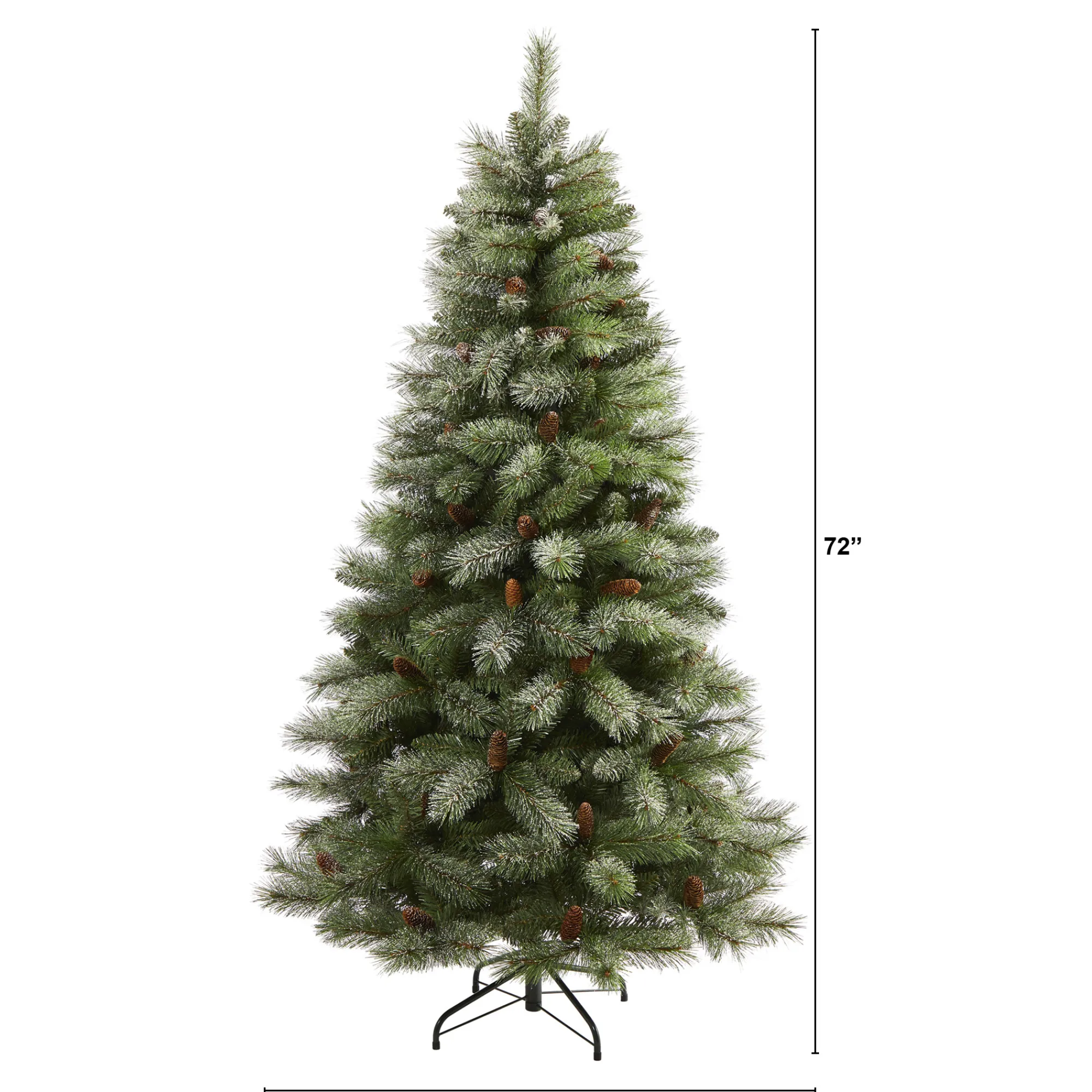 Nearly Natural Unlit-6' Snowed French Pine Artificial Christmas Tree With Pinecones, Unlit