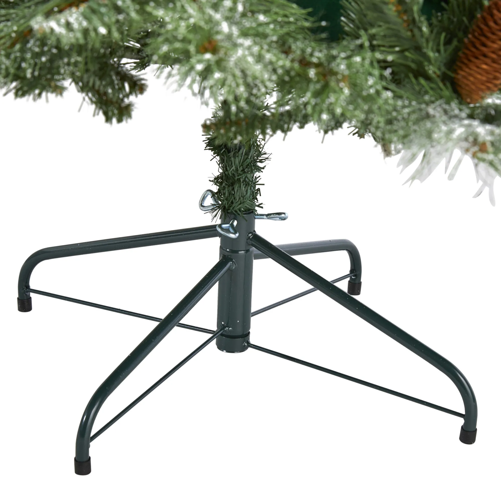 Nearly Natural Unlit-7' Snowed French Pine Artificial Christmas Tree With Pinecones, Unlit