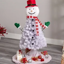 Nearly Natural Unlit-4' Snowman Artificial Christmas Tree, Unlit
