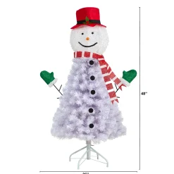 Nearly Natural Unlit-4' Snowman Artificial Christmas Tree, Unlit