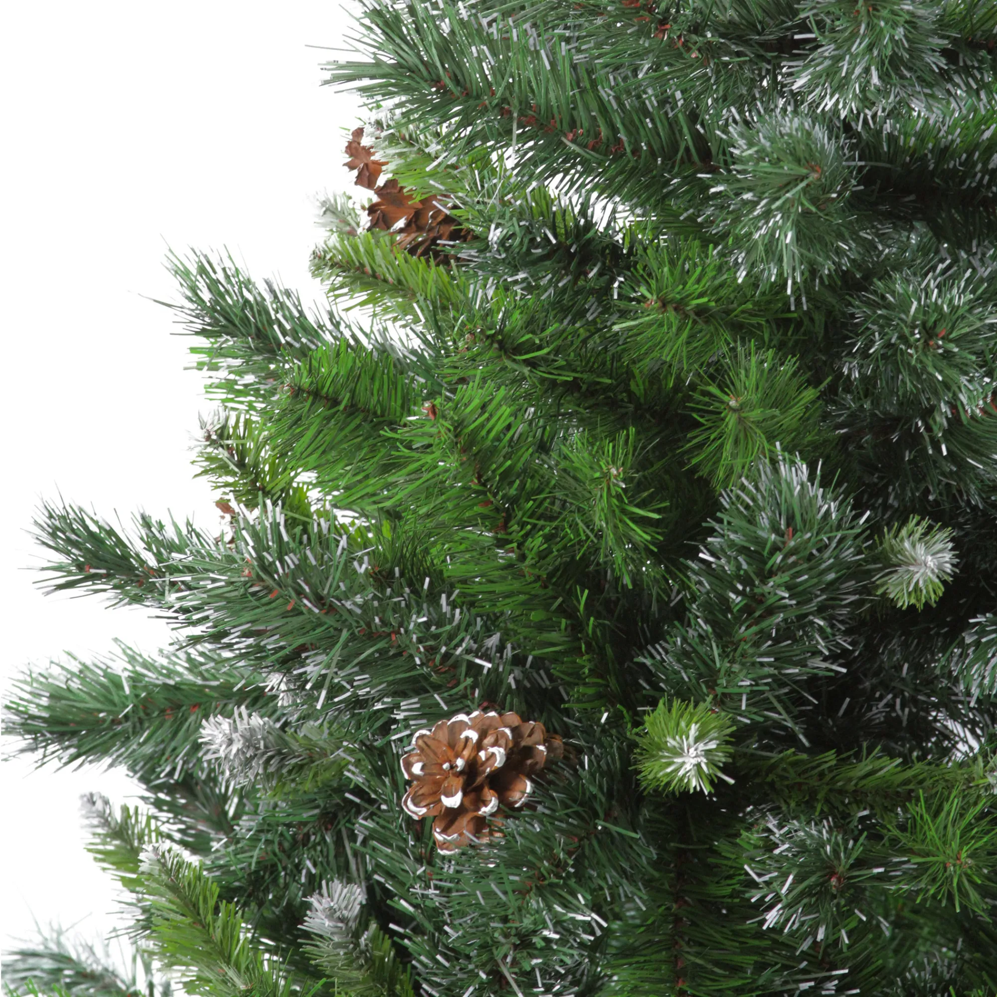 Northlight Unlit-4' Snowy Delta Pine With Pine Cones Full Artificial Christmas Tree - Unlit