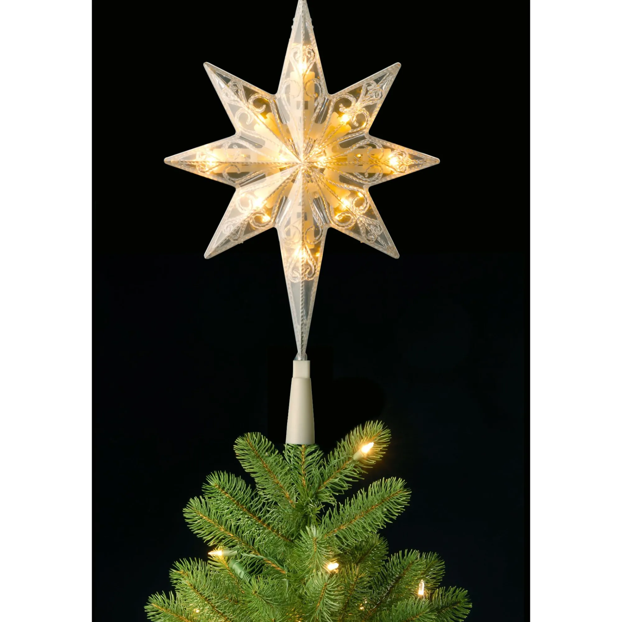 National Tree Stars-11" Twinkle Effect Star Christmas Tree Topper - Clear Led Lights
