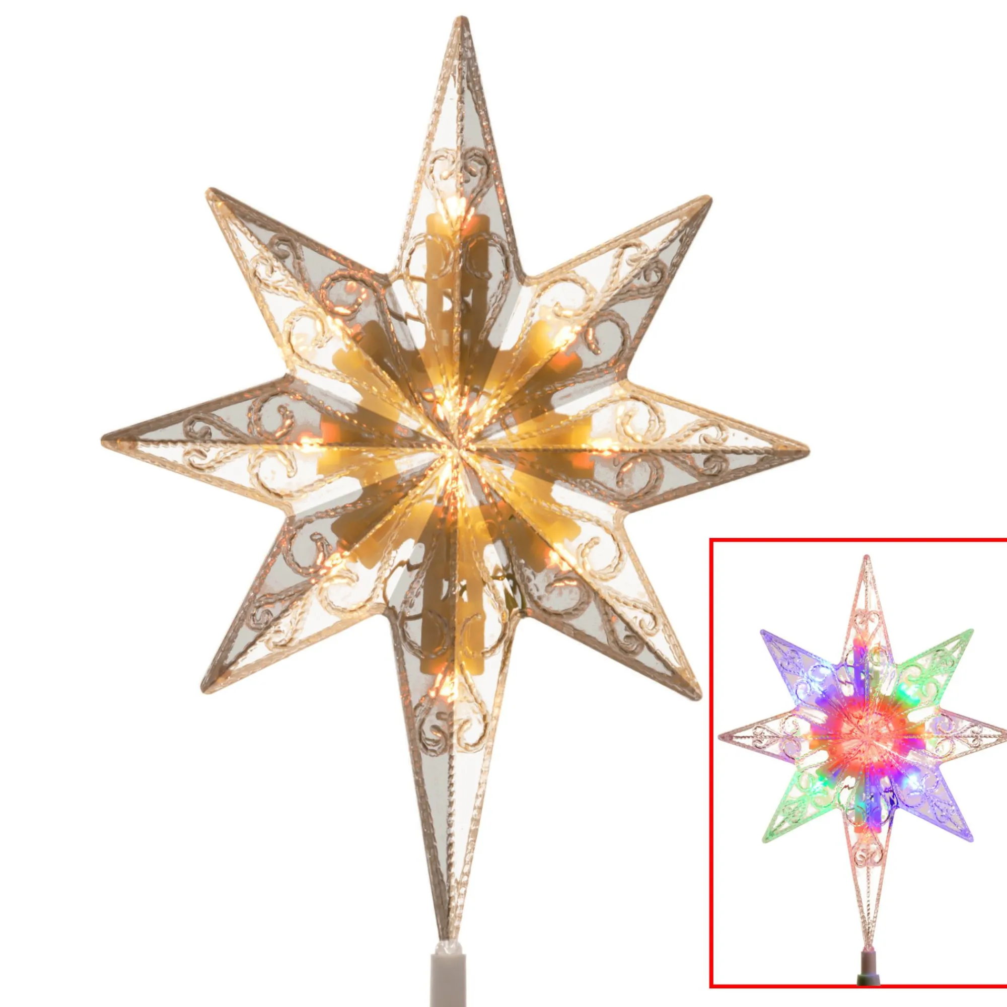 National Tree Stars-11" Twinkle Effect Star Christmas Tree Topper - Clear Led Lights