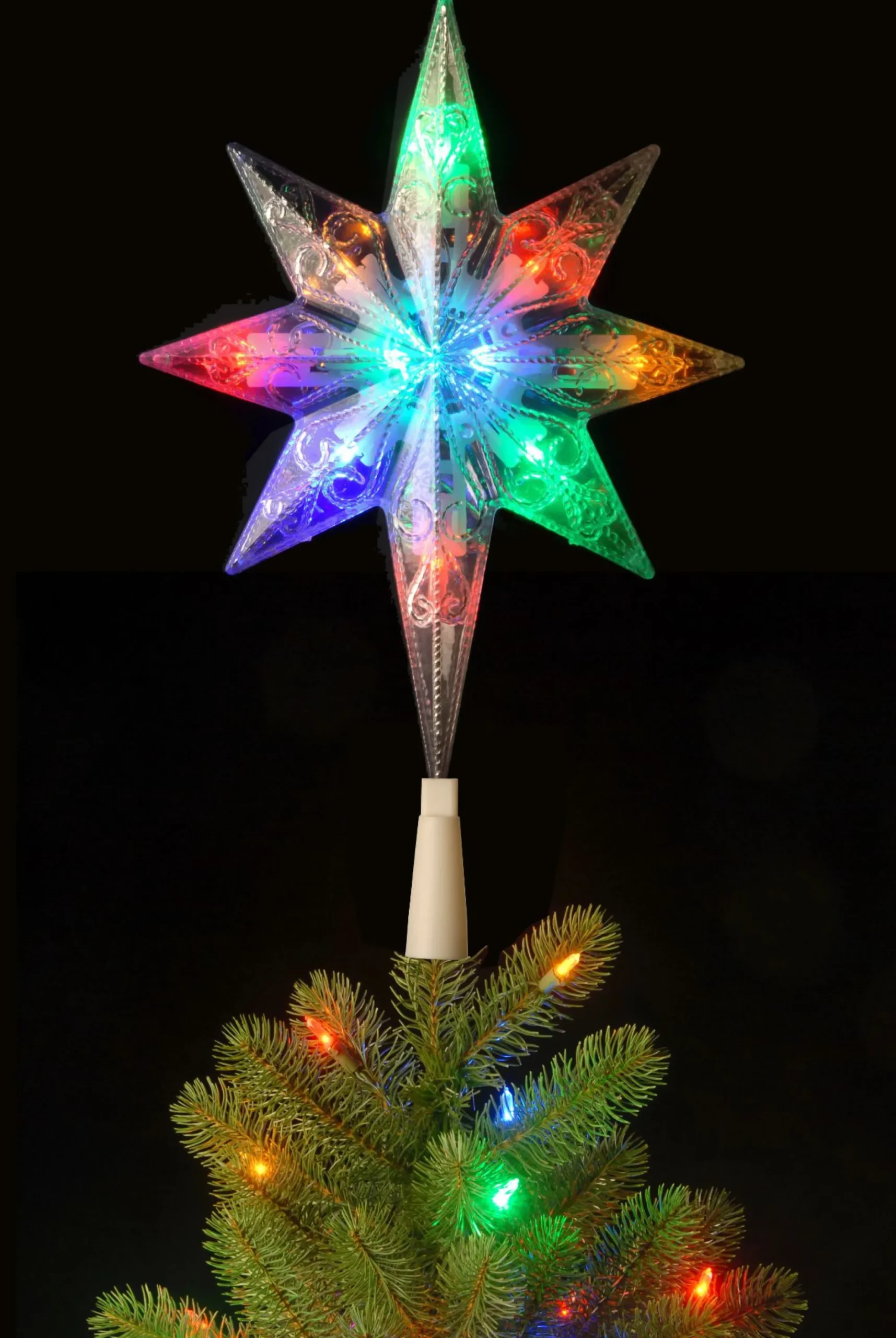 National Tree Stars-11" Twinkle Effect Star Christmas Tree Topper - Clear Led Lights