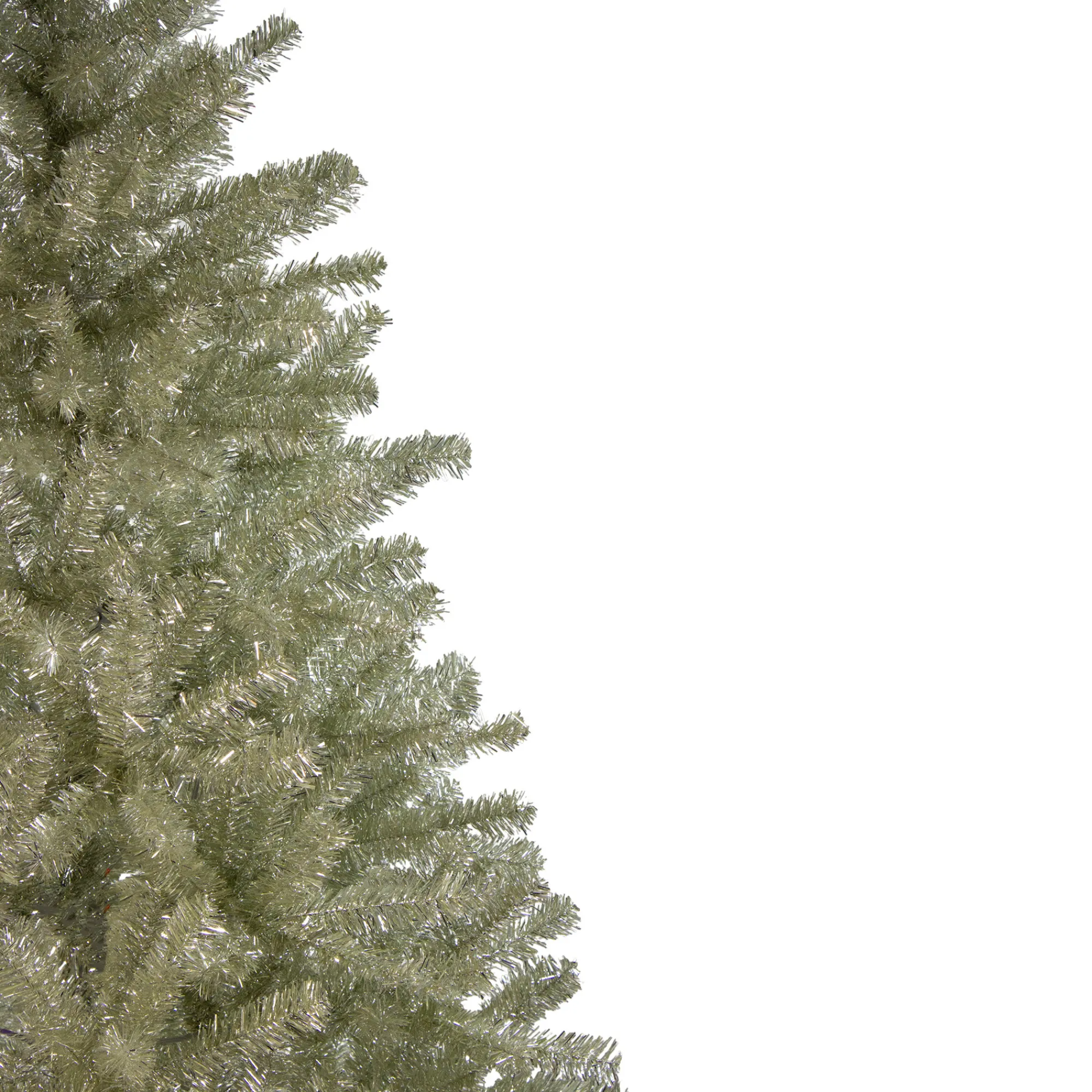 Northlight Unlit-6' Unlit Medium Platinum Tinsel Artificial Christmas Tree