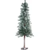 Allstate Unlit-7' Unlit Slim Frosted And Glittered Woodland Alpine Artificial Christmas Tree