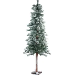 Allstate Unlit-7' Unlit Slim Frosted And Glittered Woodland Alpine Artificial Christmas Tree