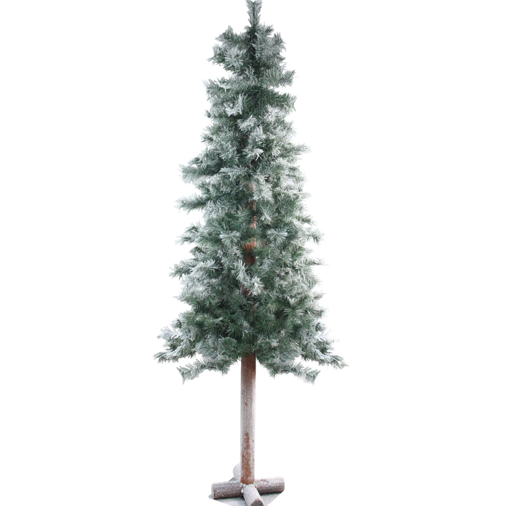 Allstate Unlit-7' Unlit Slim Frosted And Glittered Woodland Alpine Artificial Christmas Tree
