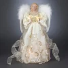 KSA Angels-14" Victorian Inspirations Lighted Gold Paisley Angel Christmas Tree Topper