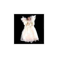 KSA Angels-14.5" Victorian Inspirations Lace Angel Christmas Tree Topper - Clear Lights