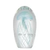 A&B Home Real Tree Stands-6.5" White And Blue Jellyfish Glass Egg Accent