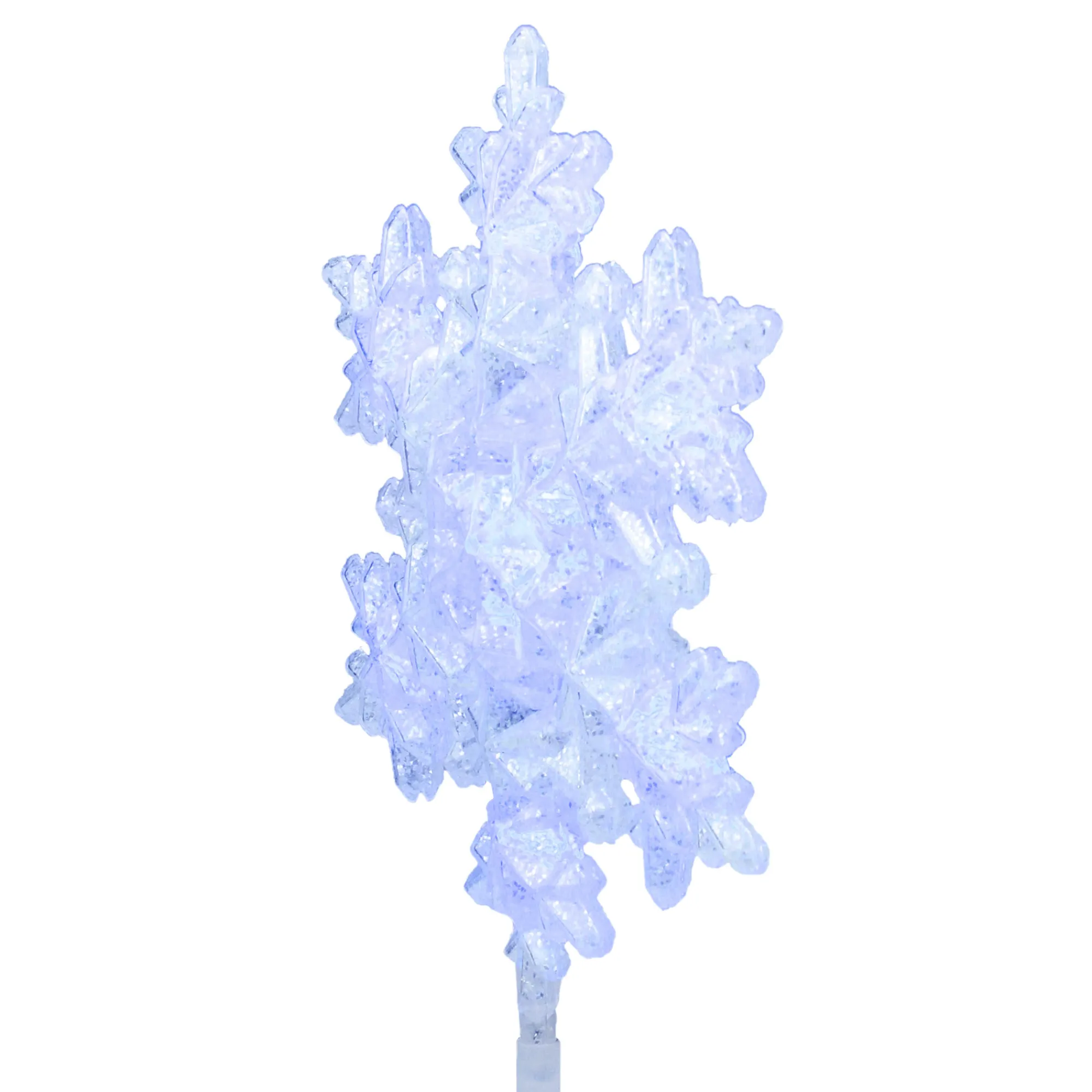 Kurt Adler Snowflake-9.25" White And Blue Lighted Sparkly Snowflake Christmas Tree Topper - Clear Lights