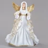Roman Angels-18" White And Gold Angel Christmas Tree Topper, Unlit
