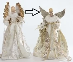Roman Angels-16.5" White And Gold Graceful Angels Christmas Tree Topper - Unlit - 31753456