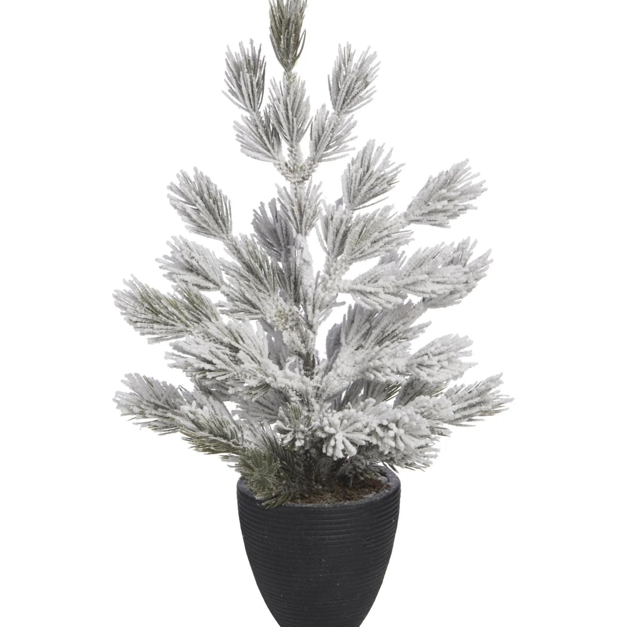 Contemporary Home Living Unlit-1.5' White And Green Artificial Christmas Snow Tree With Container - Unlit